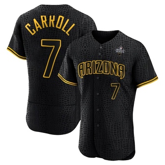 Authentic Arizona Diamondbacks Corbin Carroll Snake Skin City 2023 World Series Jersey - Black