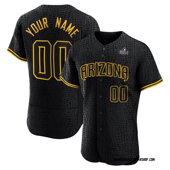 Authentic Arizona Diamondbacks Custom Snake Skin City 2023 World Series Jersey - Black