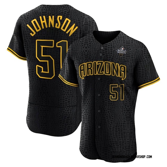 Authentic Arizona Diamondbacks Randy Johnson Snake Skin City 2023 World Series Jersey - Black