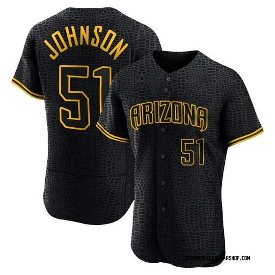 Authentic Arizona Diamondbacks Randy Johnson Snake Skin City Jersey - Black