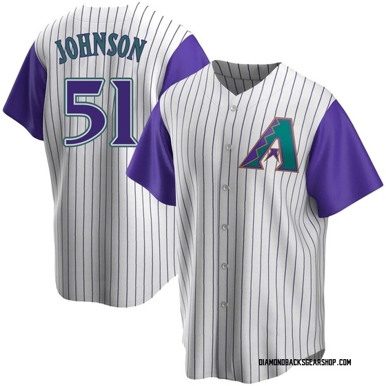 Replica Arizona Diamondbacks Randy Johnson Cream/ Alternate Cooperstown Collection Jersey - Purple